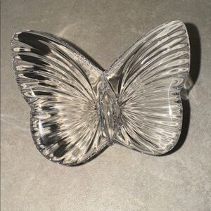 Waterford Clear Glass Butterfly Sculpture Crystal Paperweight 3.25” wide